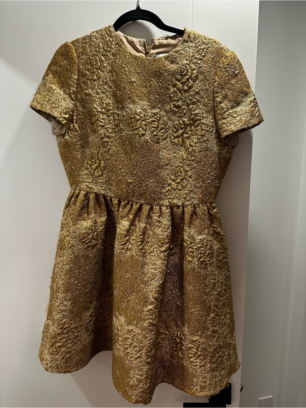 Valentino Gold Textured Mini Dress